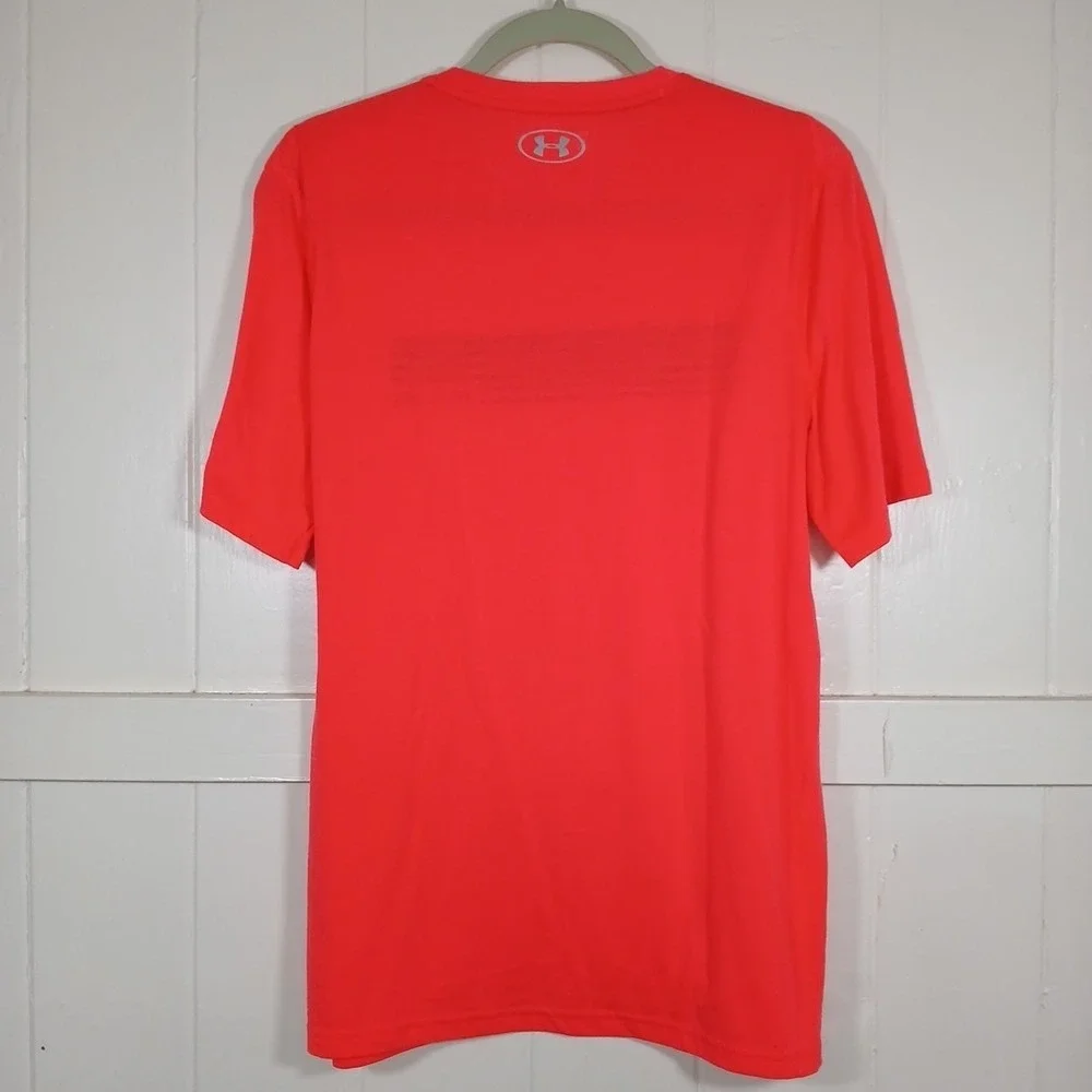 Under Armour UA Run Shirt Threadborne ‎ Men's Medium Neon Pink HeatGear Loose SS